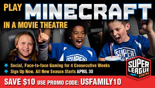 Minecraft Play Minecraft in a Movie Theater!  Exclusive $10 discount